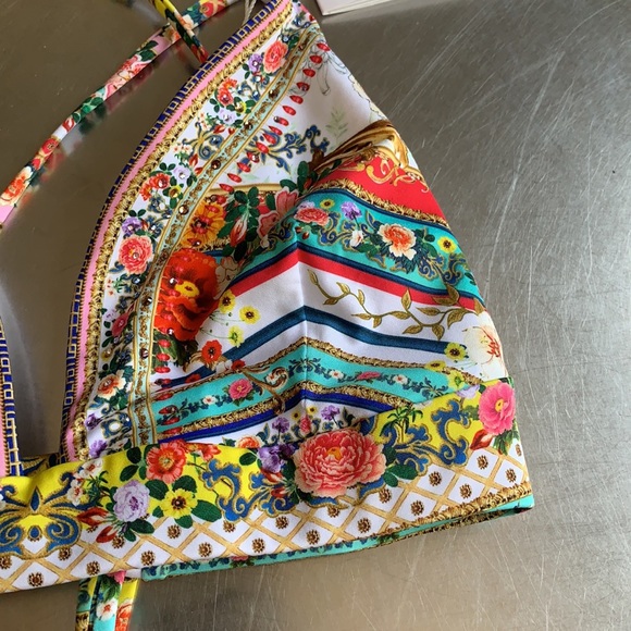 Camilla Lace Back Tri Bra Floral Bikini Top - Picture 3 of 12